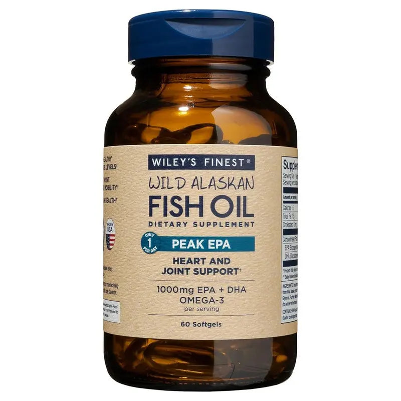 Wiley's Finest Peak EPA 1000mg Omega 3 Fish Oil Supplement Softgels, Pack of 60's Wiley's Finest
