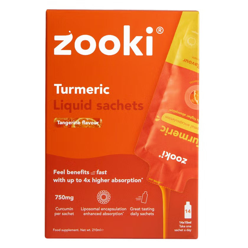 Zooki Liposomal Turmeric 750mg Tangerine Flavor Liquid Sachet 15ml, Pack of 14’s Zooki