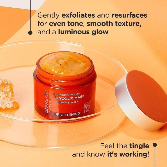 Andalou Naturals Brightening Pumpkin Honey Glycolic, Exfoliating and Radiance-Boosting Face Mask - 50ml Andalou Naturals
