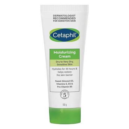 Cetaphil Moisturizing Cream, Face & Body Moisturizer With Dry to Very Dry Sensitive Skin, Unscented - 100g Cetaphil