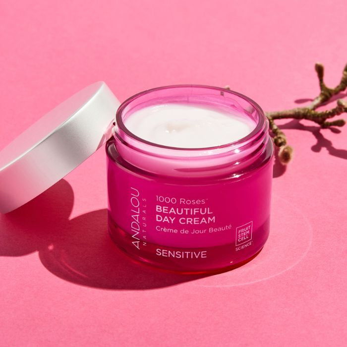 Andalou Naturals 1000 Roses Beautiful Day Cream, Hydrating Moisturizer for Sensitive Skin - 50g Andalou Naturals