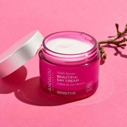 Andalou Naturals 1000 Roses Beautiful Day Cream, Hydrating Moisturizer for Sensitive Skin - 50g Andalou Naturals