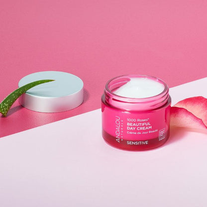 Andalou Naturals 1000 Roses Beautiful Day Cream, Hydrating Moisturizer for Sensitive Skin - 50g Andalou Naturals