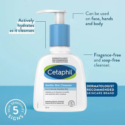 Cetaphil Gentle Skin Cleanser For Normal to Dry, Sensitive Skin 236ml Cetaphil