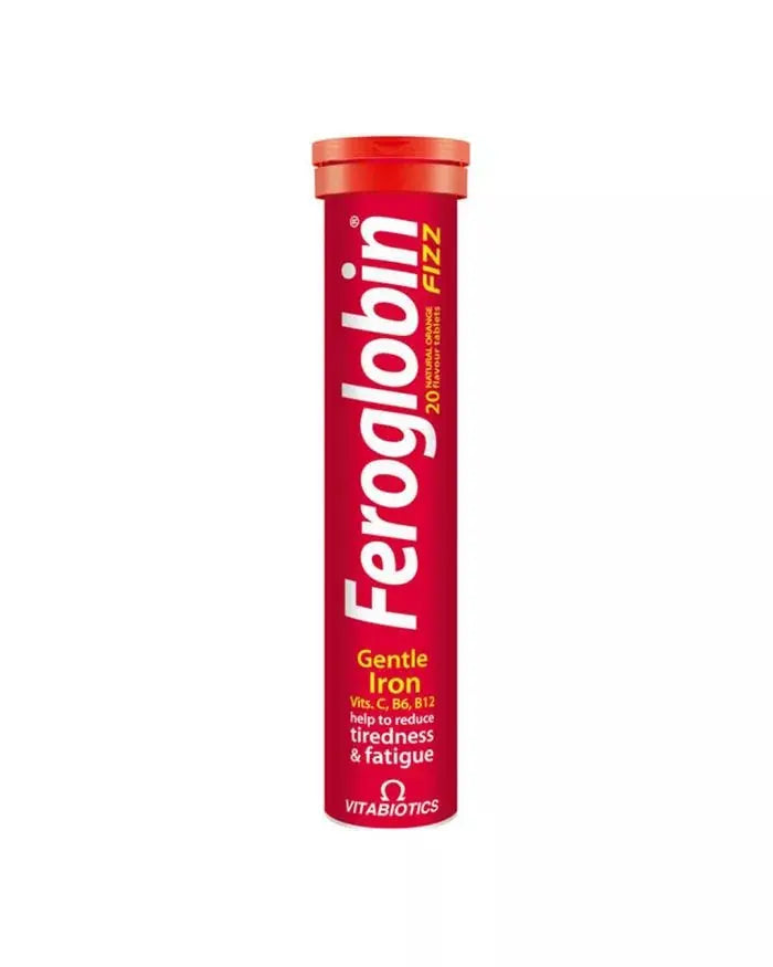 Vitabiotics Feroglobin Fizz Gentle Iron Effervescent Tablets For Energy Support, Pack of 20's Vitabiotics