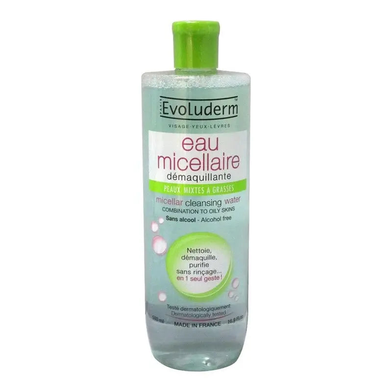 Evoluderm Micellar Water For Combination to Oily Skin 500 mL Evoluderm