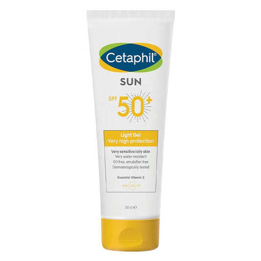 Cetaphil Sun SPF 50+ Very High Protection Light Gel, Moisturizer sunscreen For Face & Body With Very Sensitive/Oily Skin - 100ml Cetaphil