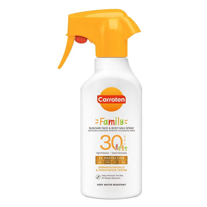 Carroten Family Suncare SPF30 Face & Body Milk Sunscreen Spray 270ml Carroten