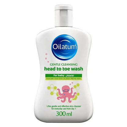 Oilatum Gentle Cleansing Head To Toe Baby Wash For 0+ Months Infant With Dry & Eczema Prone Skin 300ml Oilatum
