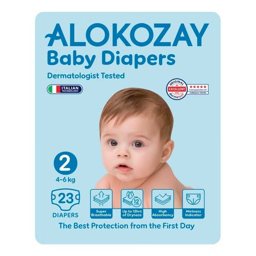 Alokozay Baby Diapers Size 2, 4-6kg, Pack of 23's Alokozay