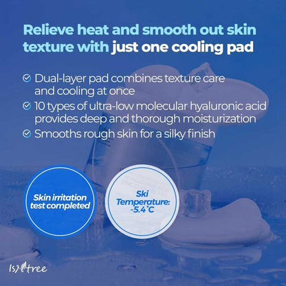 Isntree Ultra Low Molecular Hyaluronic Acid & Zinc Facial Cooling Pads, Pack of 60's Isntree