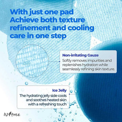 Isntree Ultra Low Molecular Hyaluronic Acid & Zinc Facial Cooling Pads, Pack of 60's Isntree