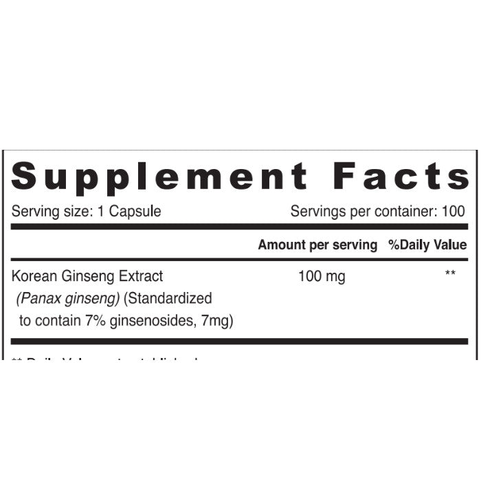 Sunshine Sunshine Nutrition Korean Ginseng 100 Capsules - Image 4