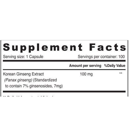 Sunshine Sunshine Nutrition Korean Ginseng 100 Capsules - Image 4