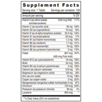 Sunshine Nutrition A TO Z Men's Multivitamin 100 Tablets Sunshine Nutrition