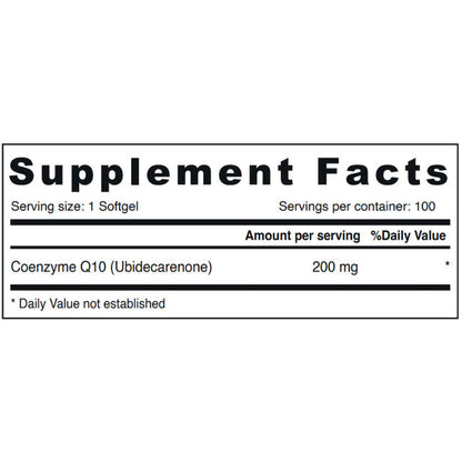 Sunshine Nutrition CoQ10 200mg 100 Softgels Sunshine Nutrition