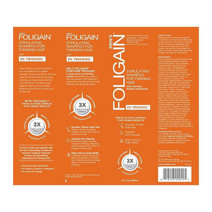 Foligain Triple Action Shampoo for Thinning Hair for Men with 2% Trioxidil - 236ml FOLIGAIN