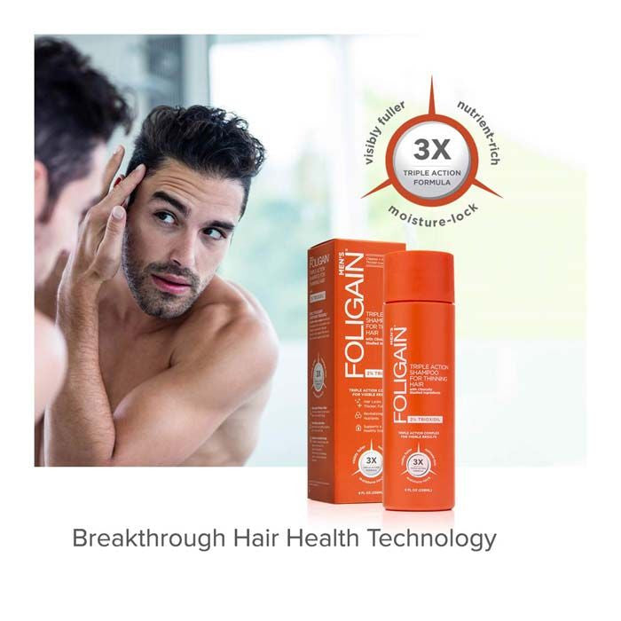 Foligain Triple Action Shampoo for Thinning Hair for Men with 2% Trioxidil - 236ml FOLIGAIN