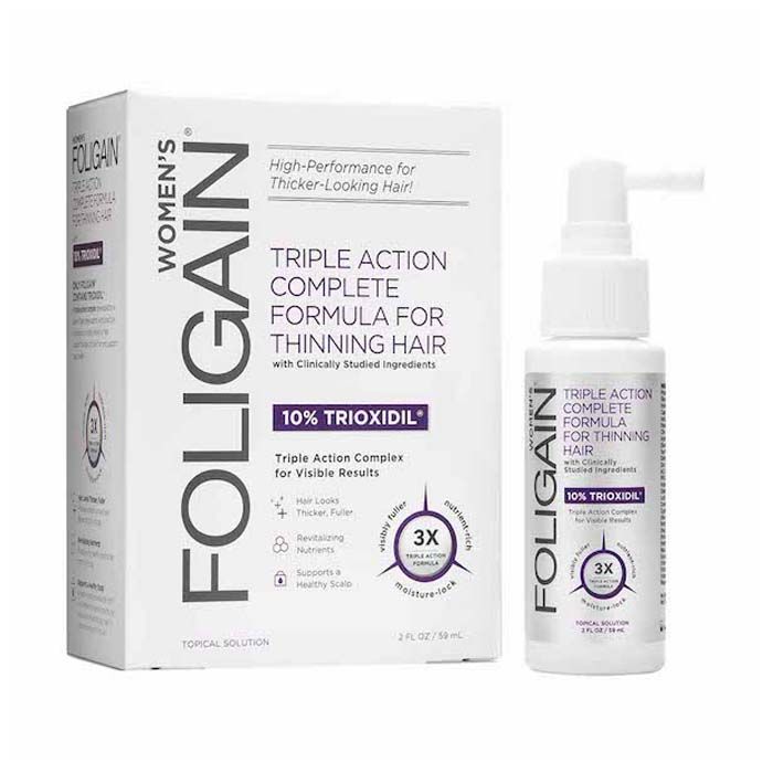 Foligain Triple Action Formula for Thinning Hair for Women with 10% Trioxidil - 59ml FOLIGAIN