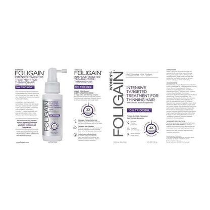 Foligain Triple Action Formula for Thinning Hair for Women with 10% Trioxidil - 59ml FOLIGAIN