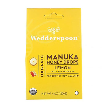 Wedderspoon Organic Manuka Honey Drops Lemon 120g 20's Wedderspoon