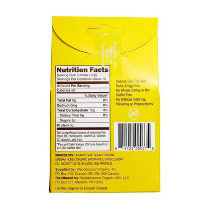 Wedderspoon Organic Manuka Honey Drops Lemon 120g 20's Wedderspoon