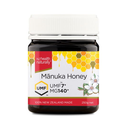 NZ Health UMF 7+ Manuka Honey Natural Antibacterial Support & No Additives – 250g NZ Health