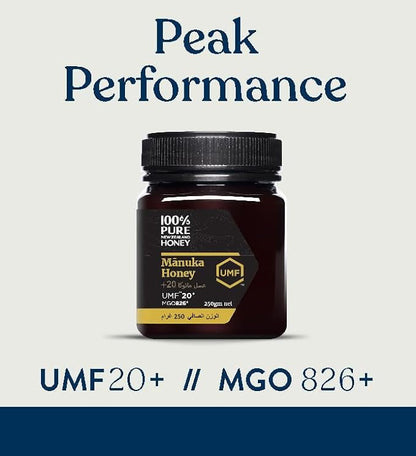 Pure 100% New Zealand Manuka Honey UMF20+ MGO826+ 250g Pure 100%