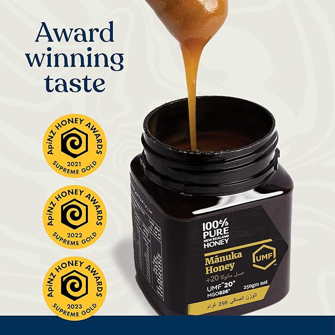 Pure 100% New Zealand Manuka Honey UMF20+ MGO826+ 250g Pure 100%