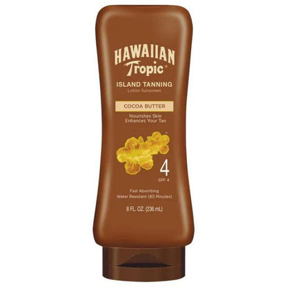 Hawaiian Tropic Island Tanning Cocoa Butter Lotion (SPF4) 236ml Hawaiian