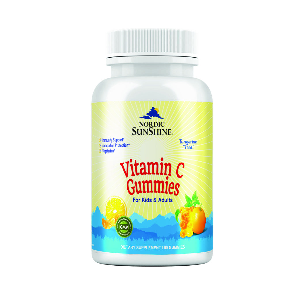 Nordic Sunshine Vitamin C Gummies for Kids & Adults – Immune Support, Antioxidant, Gelatin-Free, Tangerine Flavor – 60’s Nordic Sunshine