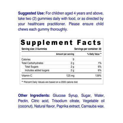 Nordic Sunshine Vitamin C Gummies for Kids & Adults – Immune Support, Antioxidant, Gelatin-Free, Tangerine Flavor – 60’s Nordic Sunshine
