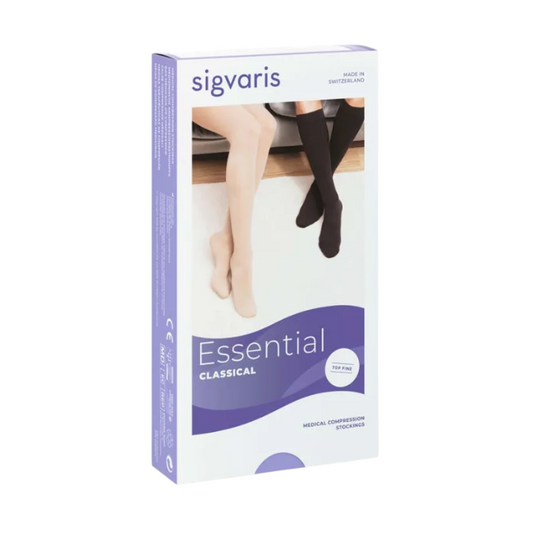 Sigvaris Essential Classical CCL2 Compression Stockings – Thigh Plus Long, Closed Toe, Large Sigvaris