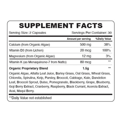 Organic Earth Organic Earth Plant Based Calcium - 60 Capsules - Image 2