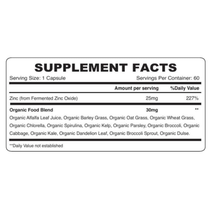 Organic Earth Organic Earth Zinc 25mg – 60 Capsules | Immune & Skin Support - Image 2