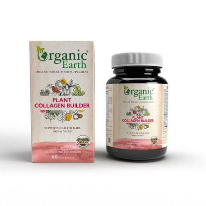 Organic Earth Plant Collagen Builder 60 Capsules – Vegan Collagen Support Organic Earth