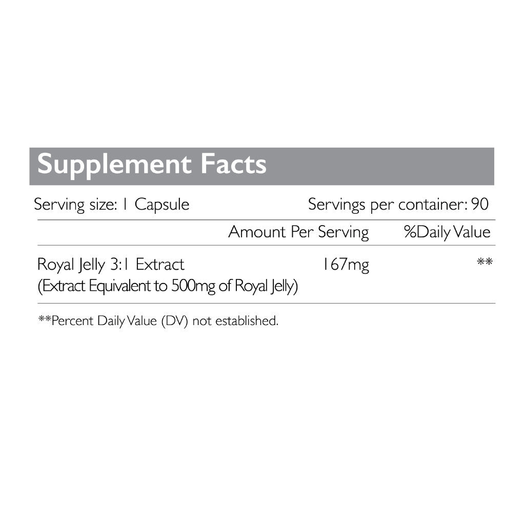 Radiant Platinum Royal Jelly 500mg, Immune Support, Energy & Nutritional Wellness Supplement - 90 Capsules Radiant Platinum