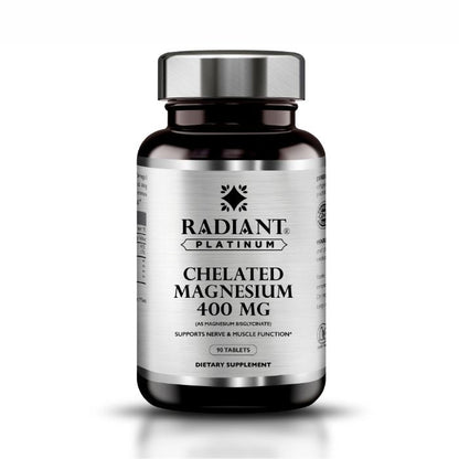 Radiant Platinum Magnesium 400mg, Stress Relief, Sleep, Muscle Recovery & Nerve Support 90 Tablets Radiant Platinum