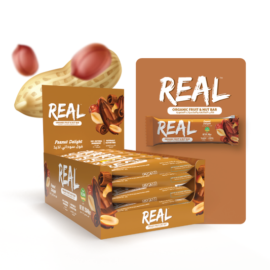 Real Organic Fruit & Nut Bar Peanut Delight 40g - Box of 25 Pcs REAL