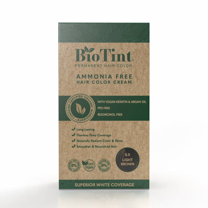 BioTint Permanent Hair Color - 5.0 Light Brown BioTint