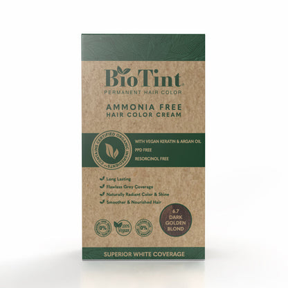 BioTint Permanent Hair Color - 6.7 Dark Golden Blond BioTint