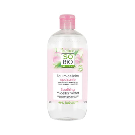 So Bio Etic Organic Soothing Micellar Water Aloe Vera Sensitive and Reactive Skin 99% Natural 500ml So Bio Etic