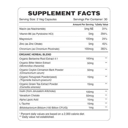 Organic Earth Glucose Factor V-Capsules 60s Organic Earth