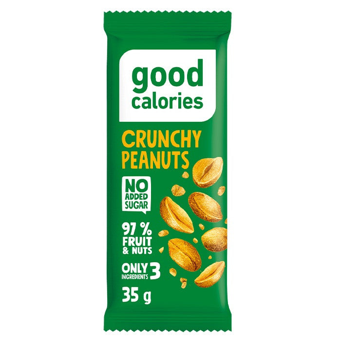 Good Calories Date Bar Crunchy Peanuts 35g With 97% Fruits & Nuts - Pack of 20 pcs Good Calories