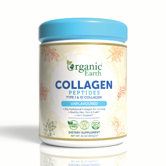 Organic Earth Organic Earth Collagen Peptides Unflavored, Collagen for Skin, Hair, Nails and Joint Health - 567g - Image 1