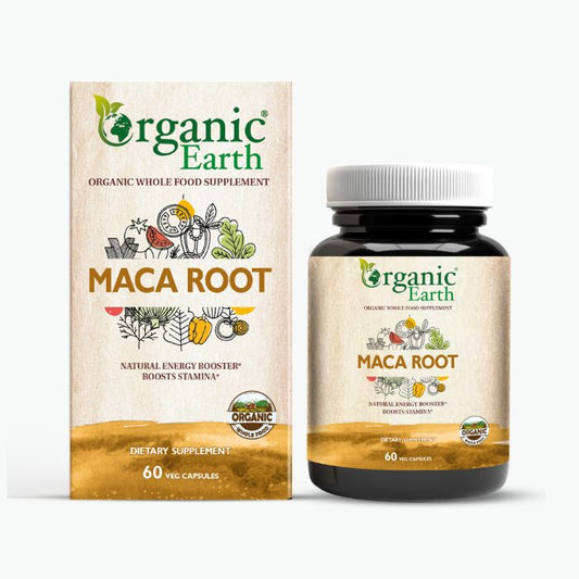 Organic Earth Organic Earth Maca Root, Natural Energy, Hormonal Balance and Vitality Support - 60 Capsules - Image 1