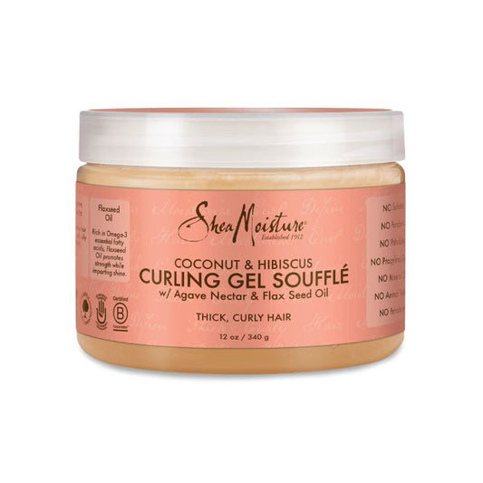 Shea Moisture Coconut & Hibiscus Curling Gel Souffle Define Hydrate and Control Frizz Naturally 340g Shea Moisture