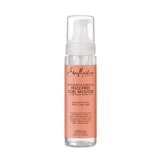 Shea Moisture Coconut and Hibiscus Frizz Curl Mousse Lightweight Anti-Frizz Formula 222ml Shea Moisture