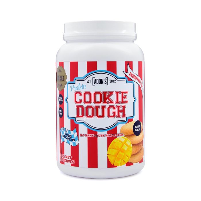 Adonis Gear Protein Cookie Dough Mango Vanilla, High Protein Low Carb Snack with Casein and EAAs, 1kg Adonis