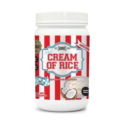 Adonis Gear Cream of Rice Coconut Vanilla, High-Carb Energy Fuel, Muscle Recovery and Growth Formula, 1kg Adonis